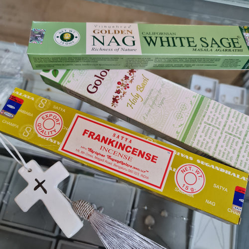 Holy Trinity Incense 3 Pack White Sage Frankincense Holy Basil