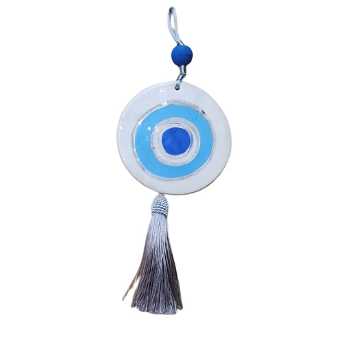 Evil eye wall decor blue and silver