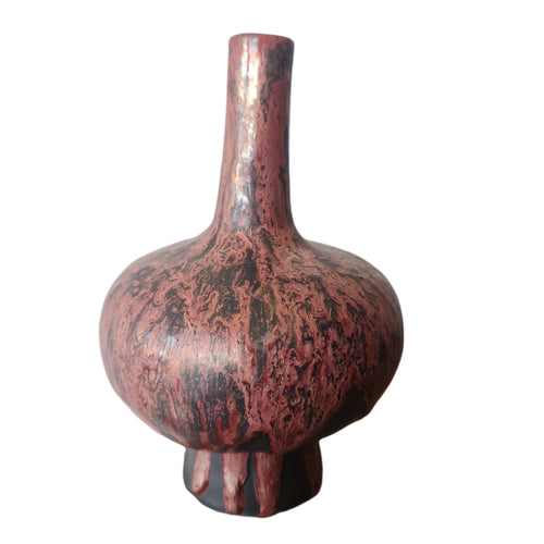Vintage Otto Keramik Copper Fat Lava Vase West German Pottery