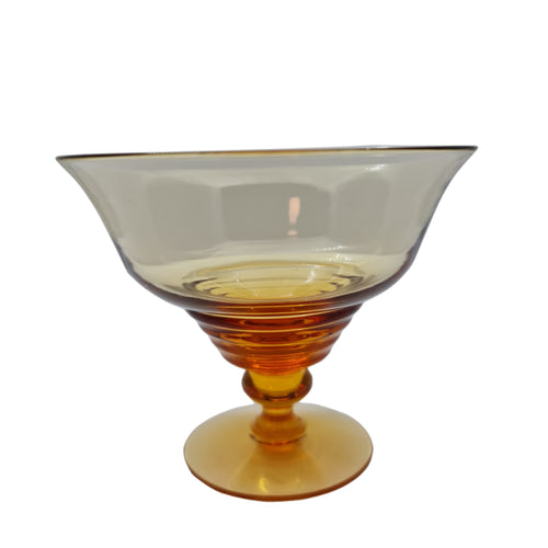 Vintage Stuart Crystal 1930s Amber coupe champagne cocktail glasses