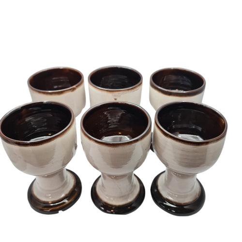 Vintage Baldelli Italy ceramic pottery wine cup set of 6
