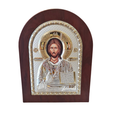 Greek Orthodox Icon Jesus Gold Silver