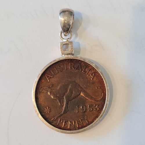 1953 Australian Penny coin pendant