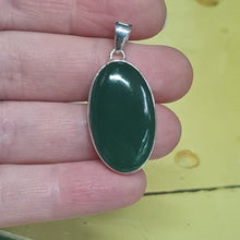 Green Jade Pendant 925 sterling silver