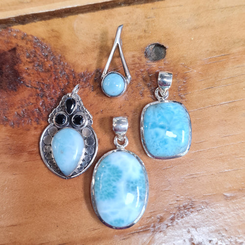 Larimar Pendants 925 sterling silver