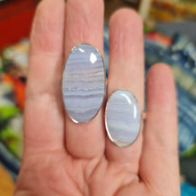 Blue Lace Agate Pendants 925 sterling silver