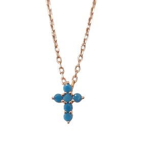 Isla Blue Cross Necklace small