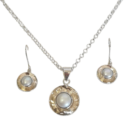 Olivia Pearl necklace earring SET