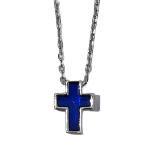 Perri Blue Cross Necklace