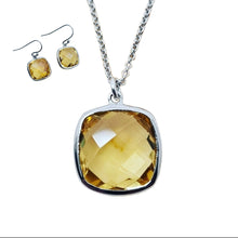 Citrine stone earrings and necklace SET