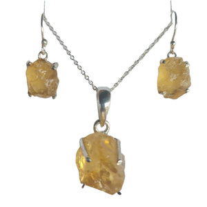 Citrine rough cut Stone Pendant