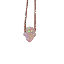 SALE Petite Opal Hamsa Hand of Fatima Necklace