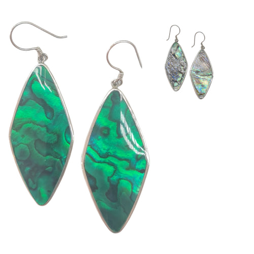 Green Paua Shell earrings large