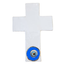 SALE Evil Eye Ceramic Wall Cross Gold Large