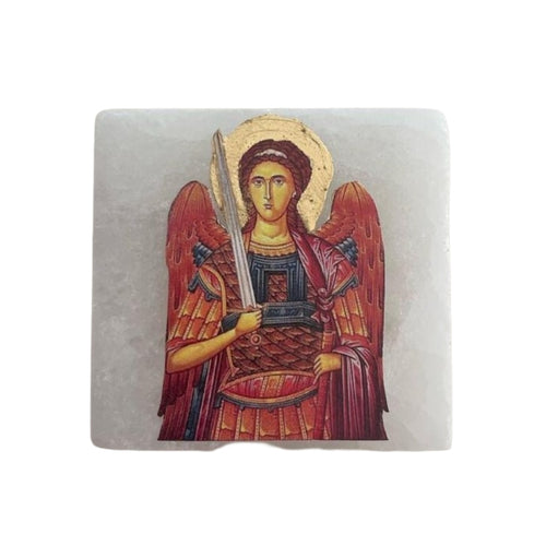 Archangel Michael Icon Selenite Stone
