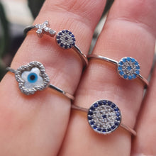 Cassie Clover Cross Evil Eye Ring