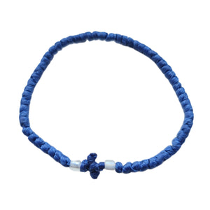 Greek Komboskini Cross Prayer Rope Bracelet BLUE