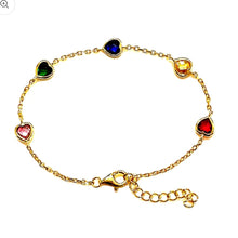 Mimi Coloured Hearts Bracelet Small