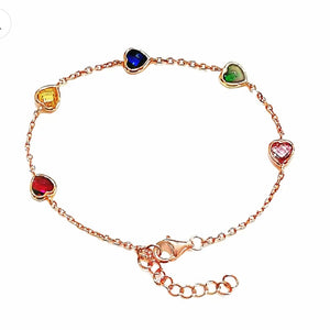 Mimi Coloured Hearts Bracelet Small