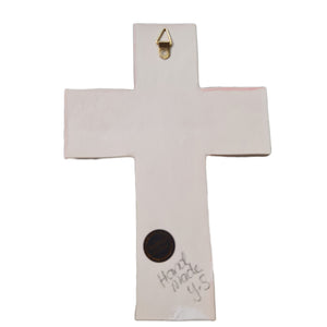 z SALE Avignon ceramic wall cross in Powder Blue and Silver