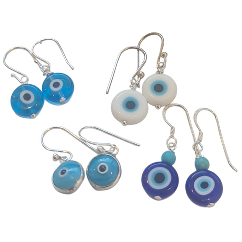 Matia Evil Eye Glass Drop Earrings