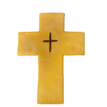 SALE Zante Ceramic Wall Cross Yellow and Gold