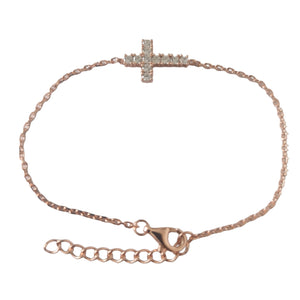 Zara Cross Necklace Rose Gold large