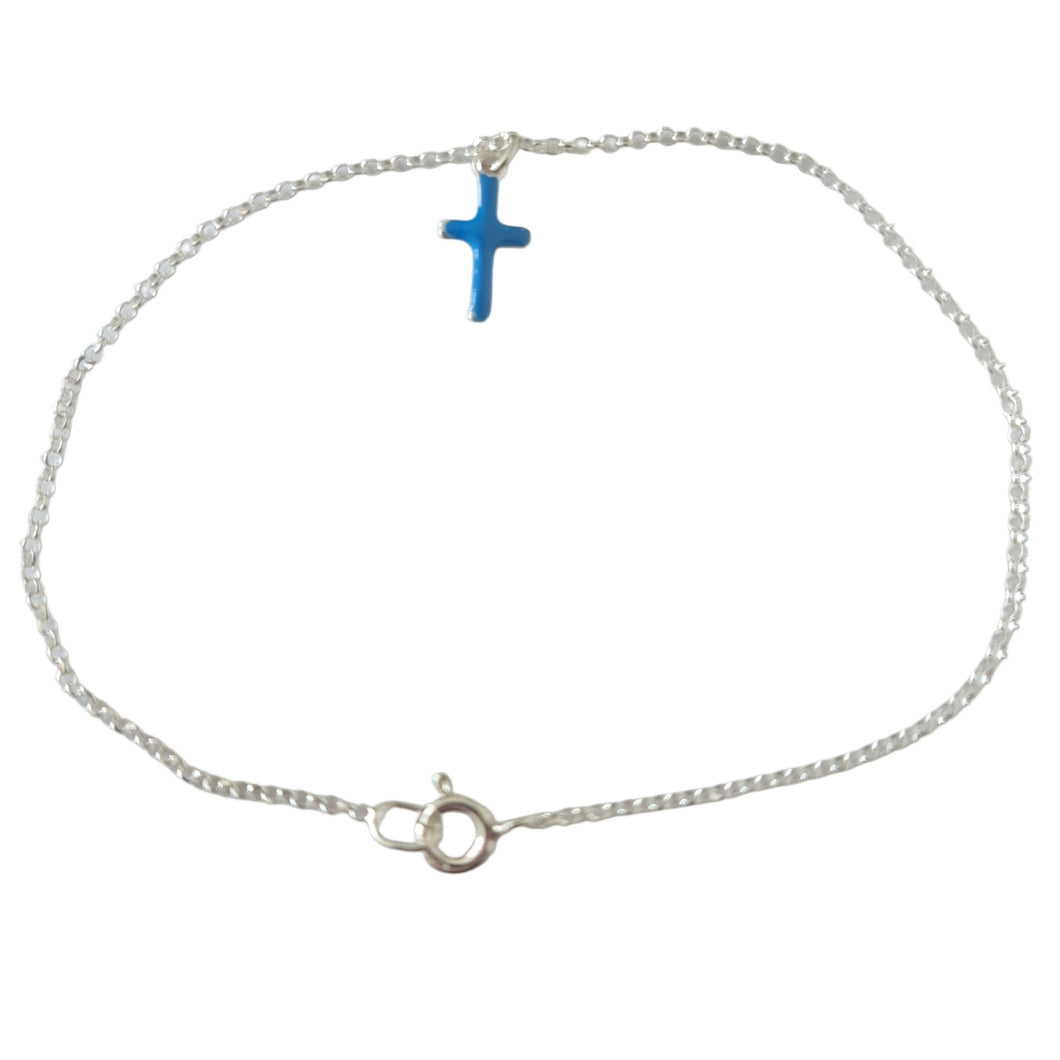 Pyros Blue Cross Bracelet