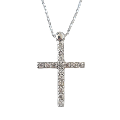 Nina Cross Necklace Silver medium