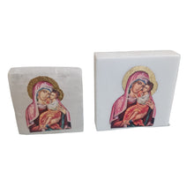 SALE Panayia Pink Icon on Selenite or Marble Stone