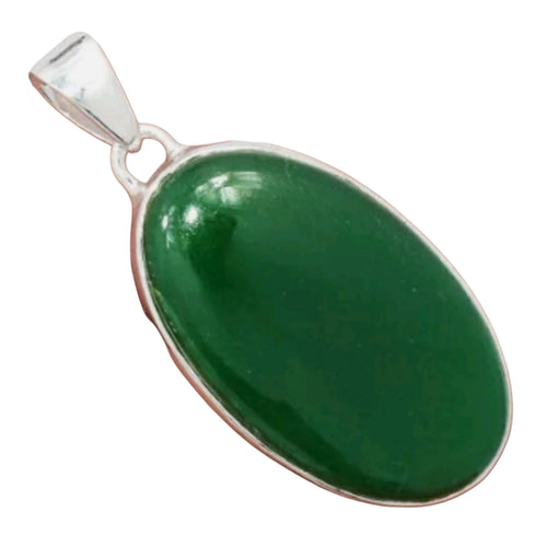 Green Jade Pendant 925 sterling silver