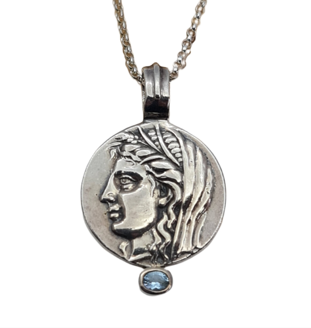 Sterling silver deals coin pendant necklace