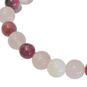 Love Me Stone bracelet Rose Quartz and Rhodonite