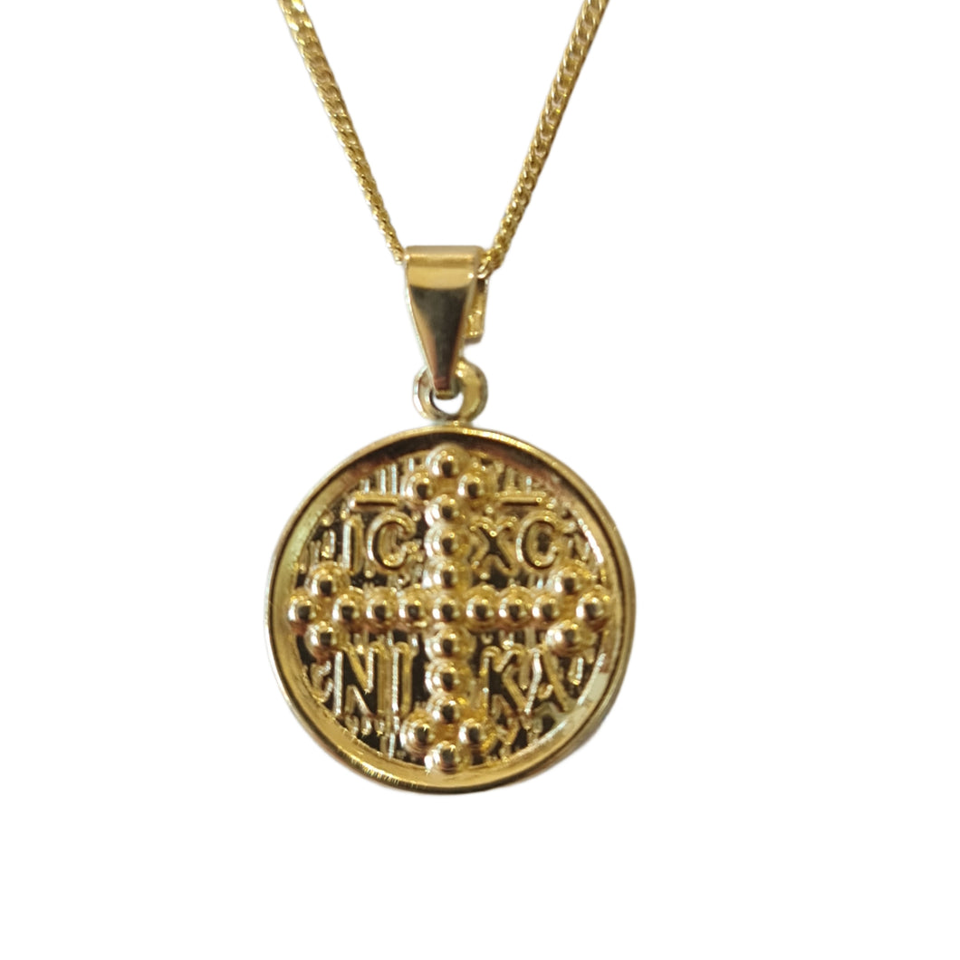 Greek ICXC NIKA Constantinato necklace Gold