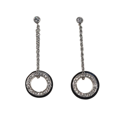 Elise Black Onyx stone CZ earrings