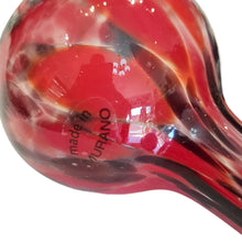 Murano Ruffle top Red glass vase Italy