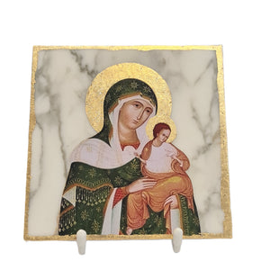 z Panayia Icon Marble Stone Green