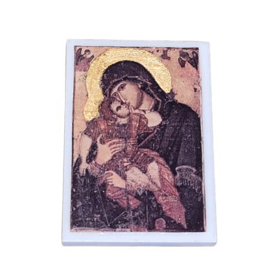 SALE Panayia Ancient Greek style Icon on Marble small