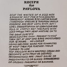 Vintage Pavlova Recipe Plate