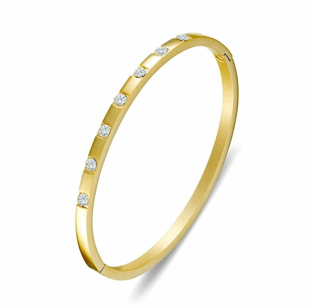 Wanderlust Cubic Zirconia Bangle Gold