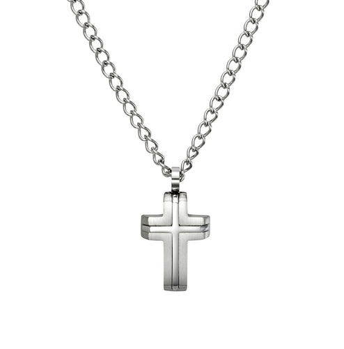 Aristion Mens cross stainless steel - Silver