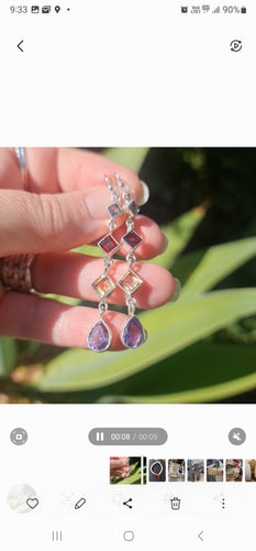 Treasures Drop Earrings Multi Stone Natural