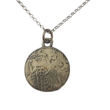 Patras Greek Constantinato Cross Necklace Silver