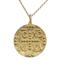 Vasili Greek Constantinato Cross Necklace Silver Gold