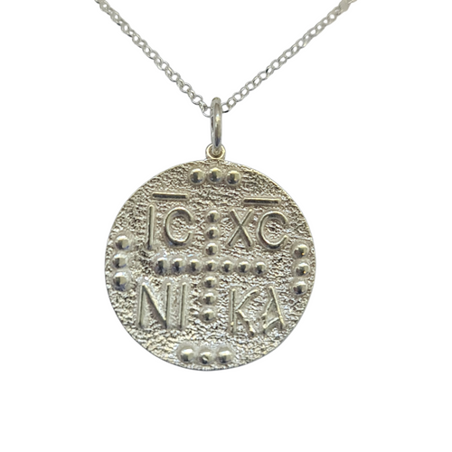 Vasili Greek Constantinato Cross Necklace Silver
