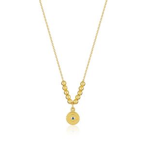 Nadia evil eye necklace in yellow gold