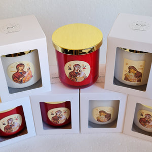 Livani soy wax candles Panayia icon WHITE