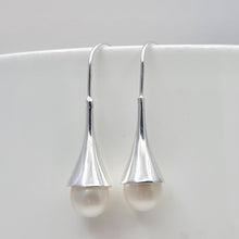 Freshwater Pearl drop earrings Silver