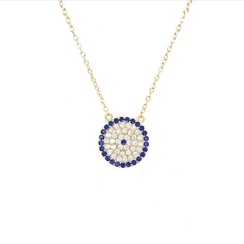 Biba evil eye necklace in silver or yellow gold