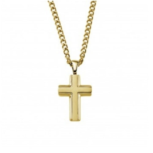 Cassius Mens Cross Necklace stainless steel Gold